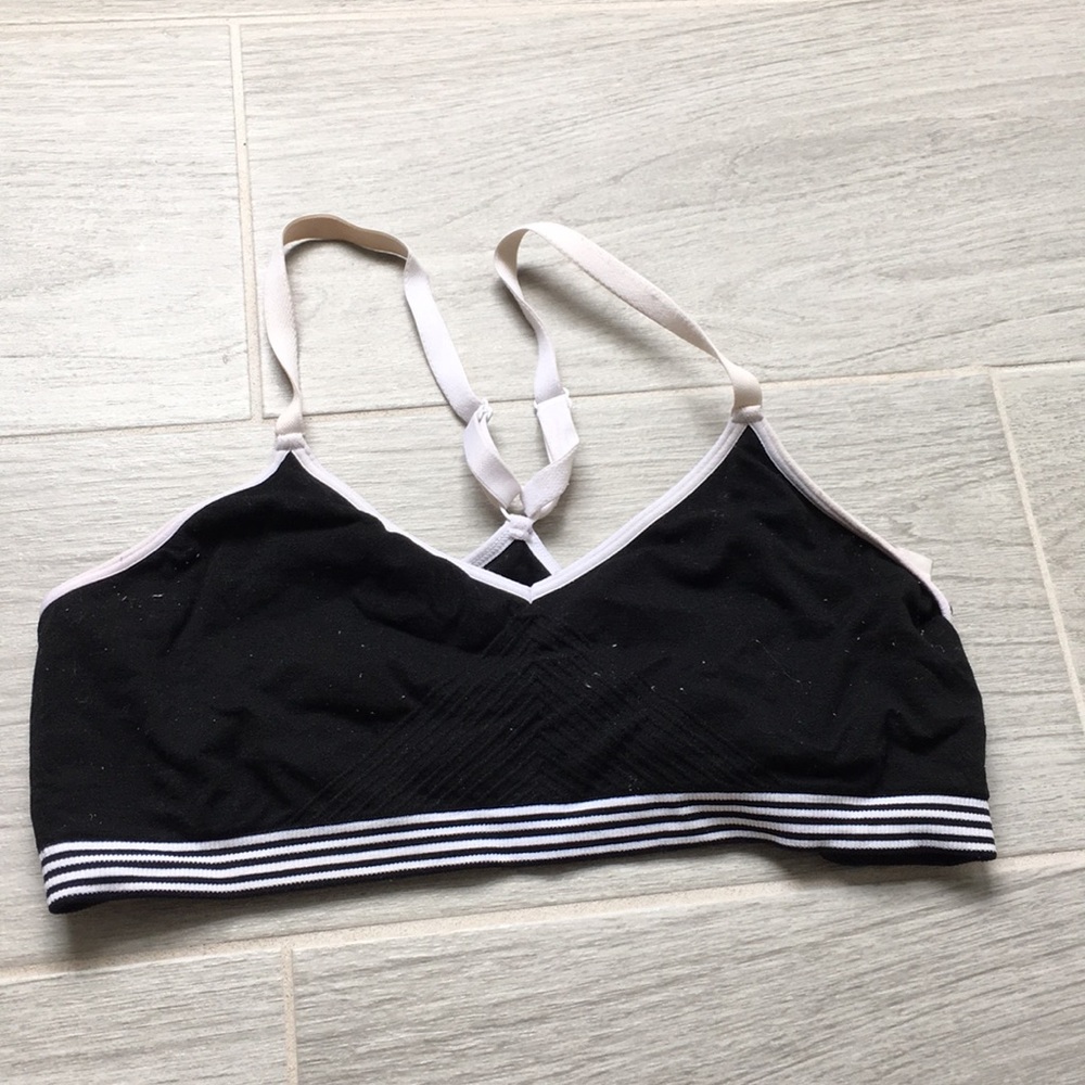 Fabletics Black and White Sports Bra